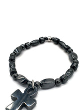 Load image into Gallery viewer, HEMATITE ANKH BRACELET